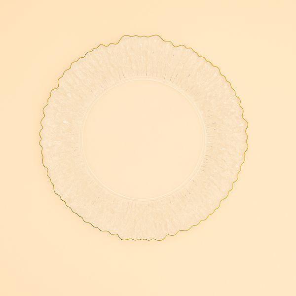 SJ348/349/350 Glass Plate – Elegant Clear Design with Subtle Gold Border – Available in  Small, Medium and Large Size