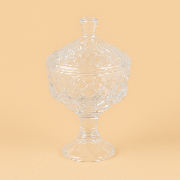 Candy Pot with Lid Small  – 13 cm Diameter × 18 cm Height – Elegant Tabletop Accessory - Y278