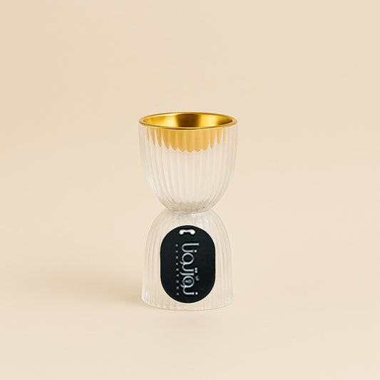 Incense Burner – Glass with Gold Bowl – 14 cm (H) – NF-36136-P