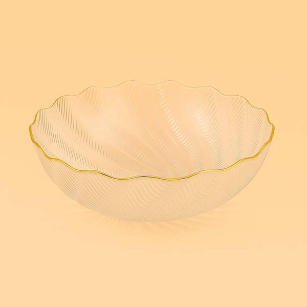 Glass Bowl with Gold Line – Available in 5.5, 8, and 10 Inches – Elegant Dining & Serving Bowl – 193048