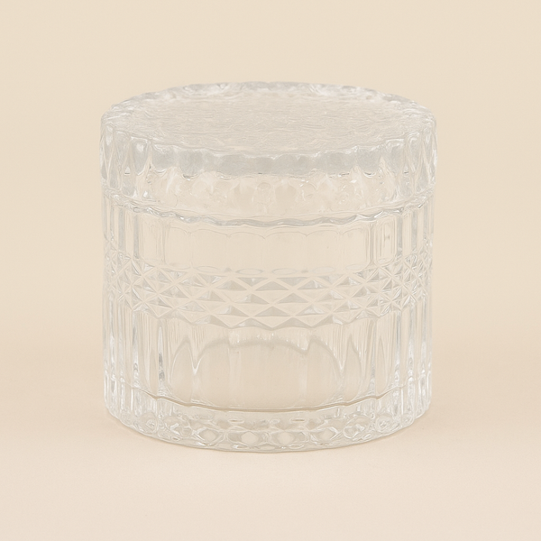 Clear Glass Candy Pot – Elegant Cylindrical Design – TG-6387
