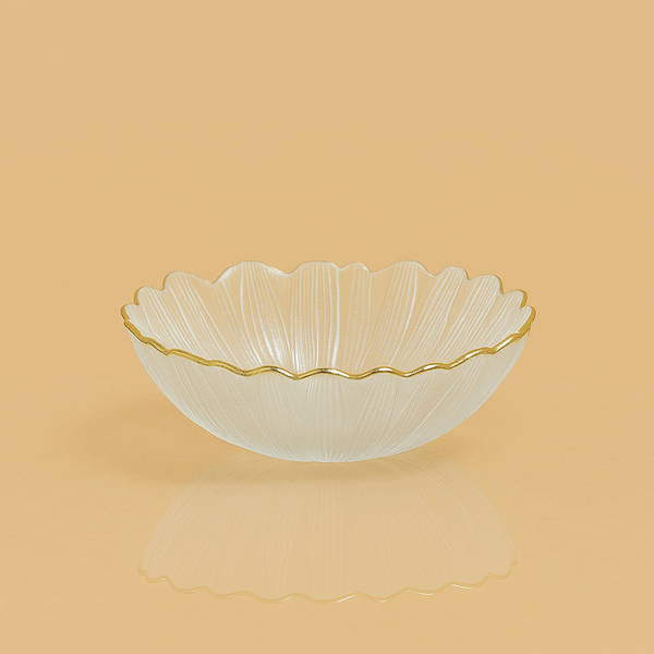 SJ618 Glass Bowl with Gold Rim - 10 (D)