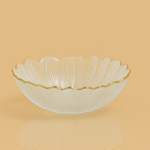 SJ617 Glass Bowl with Gold Rim - 12 (D)