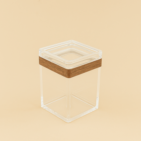 HS-A137 Acrylic Airtight Canister - 13cm (H) x 8.5cm (W) x 8.5cm (L)