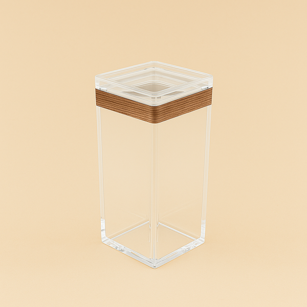 HS-A139 Acrylic Airtight Canister - 20cm (H) x 8.5cm (W) x 8.5cm (L)