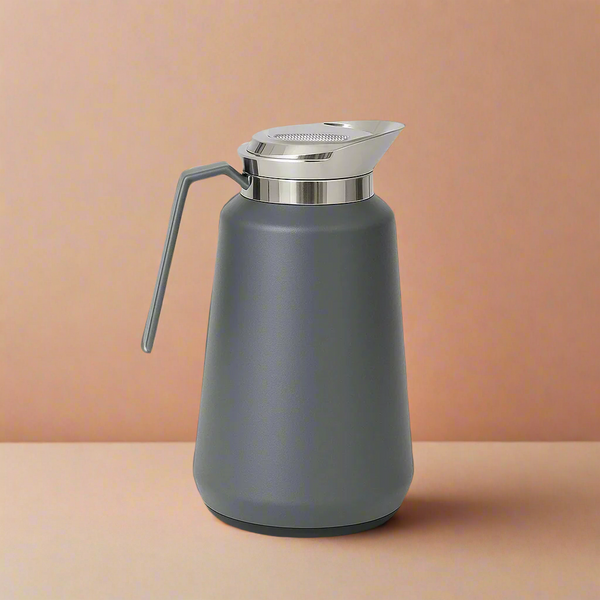 QS03 Vacuum Flask 1L – Dark Grey with Silver