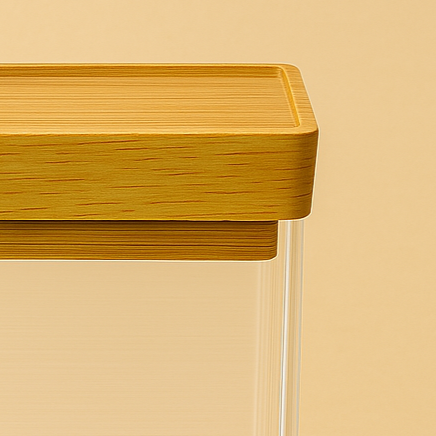 2841 Acrylic Airtight Canister with Bamboo Lid - 20cm (H) x 8.5cm (W) x 8.5cm (L)