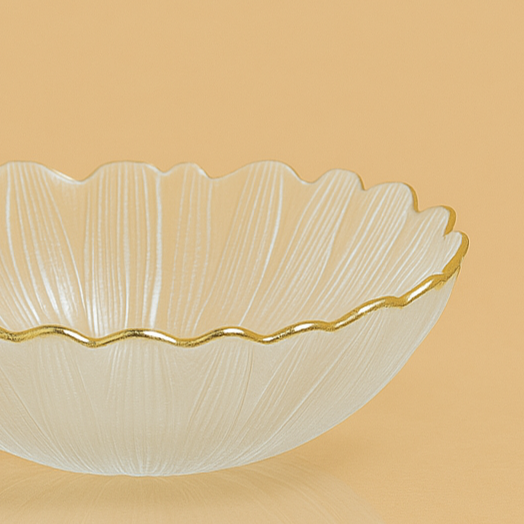 SJ617 Glass Bowl with Gold Rim - 12 (D)