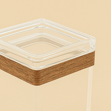 HS-A137 Acrylic Airtight Canister - 13cm (H) x 8.5cm (W) x 8.5cm (L)