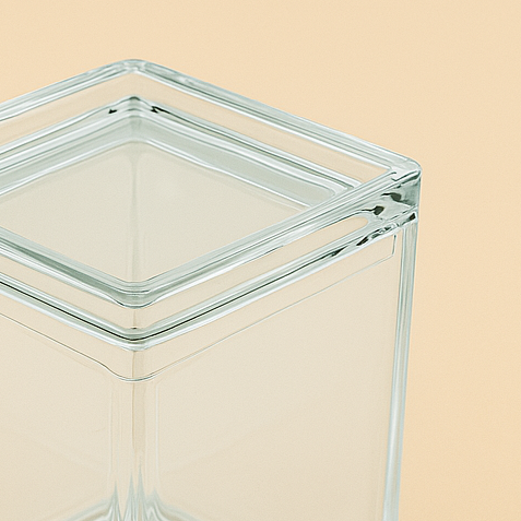 2843 Acrylic Airtight Canister - 13cm (H) x 8.5cm (W) x 8.5cm (L)