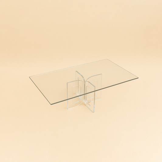HO-832REC-SG Acrylic Rectangular Cake Plate with Gold Line – 9cm (H) x 20cm (L) x 30cm (W)