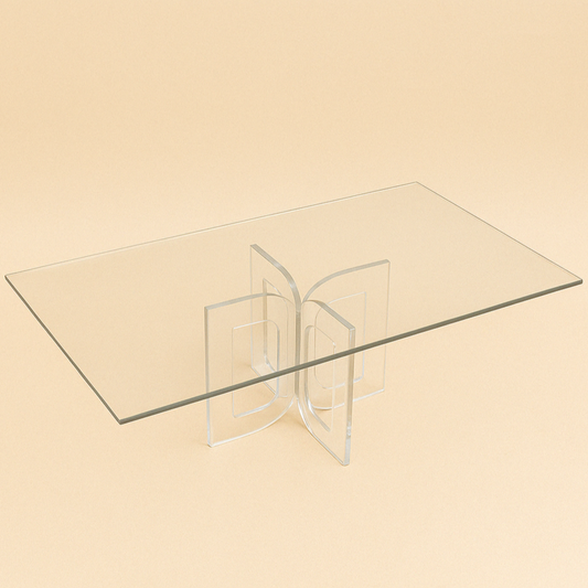 HO-832REC-LG Acrylic Rectangular Cake Plate with Gold Line – 13cm (H) x 24cm (L) x 40cm (W)
