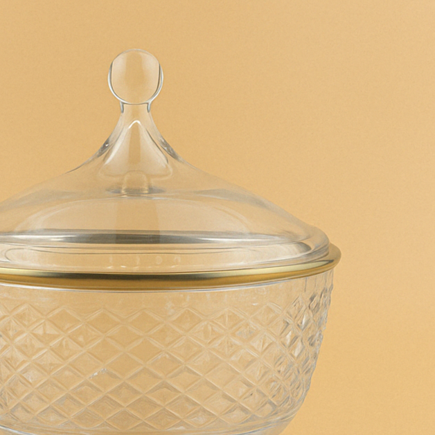 HS-13222 Acrylic Salad Bowl with Lid – 25.2 x 11.5 cm