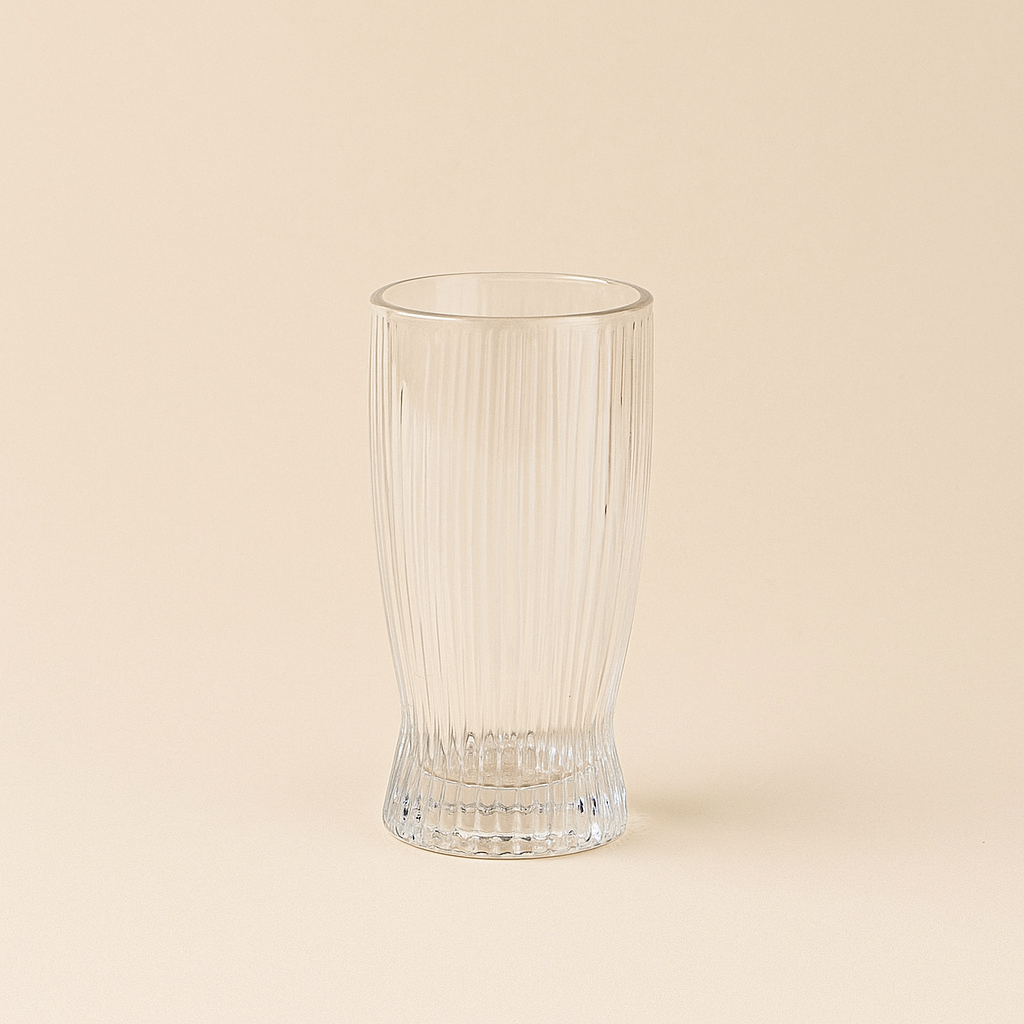 SJ280 – Ribbed Drinking Glass – 7cm (D) x 15cm (H)