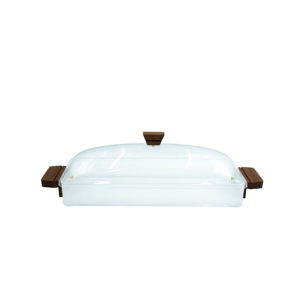CD-7353 Acrylic Tray with Lid and Wooden Handle – 52cm (W) x 15cm (L)x 15cm (H)