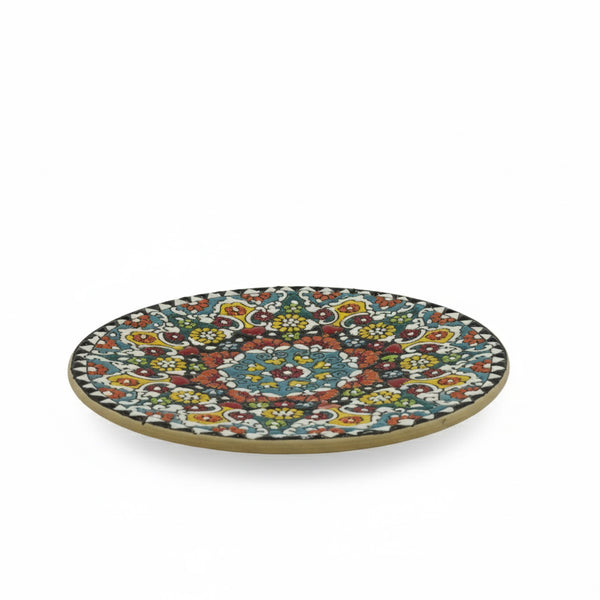 Ceramic Handmade Plate – 25" Decorative Hand-Painted Round Serving Plate