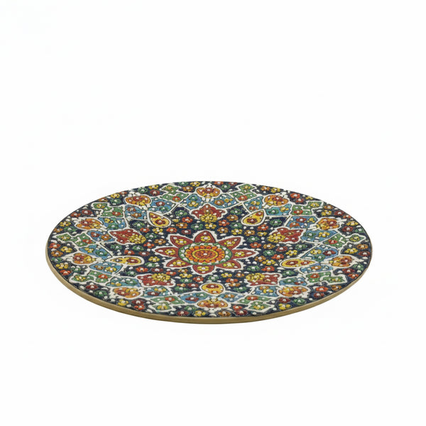 Ceramic Handmade Plate – 30" Decorative Hand-Painted Round Serving Plate