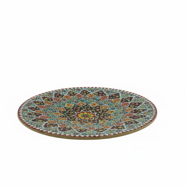 Ceramic Handmade Plate – 40" Decorative Hand-Painted Round Serving Plate