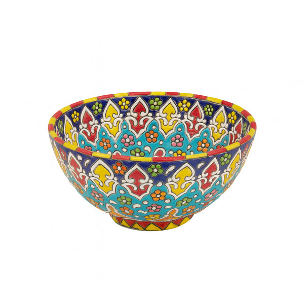 Ceramic Handmade Bowl – 20" Decorative Hand-Painted Serving Bowl