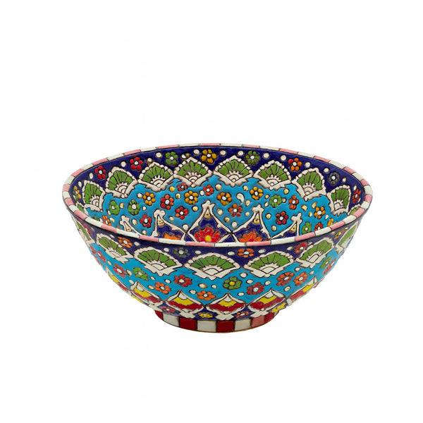 Ceramic Handmade Bowl – 30" Decorative Hand-Painted Serving Bowl