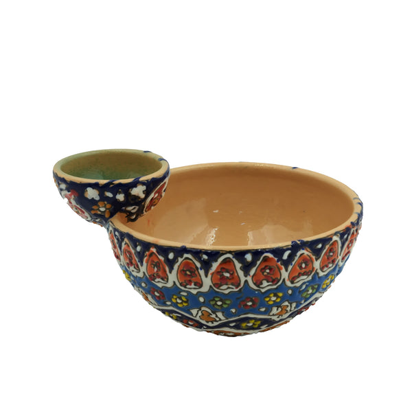 Ceramic Handmade Bowl with Taster – Decorative Hand-Painted Serving Bowl Set