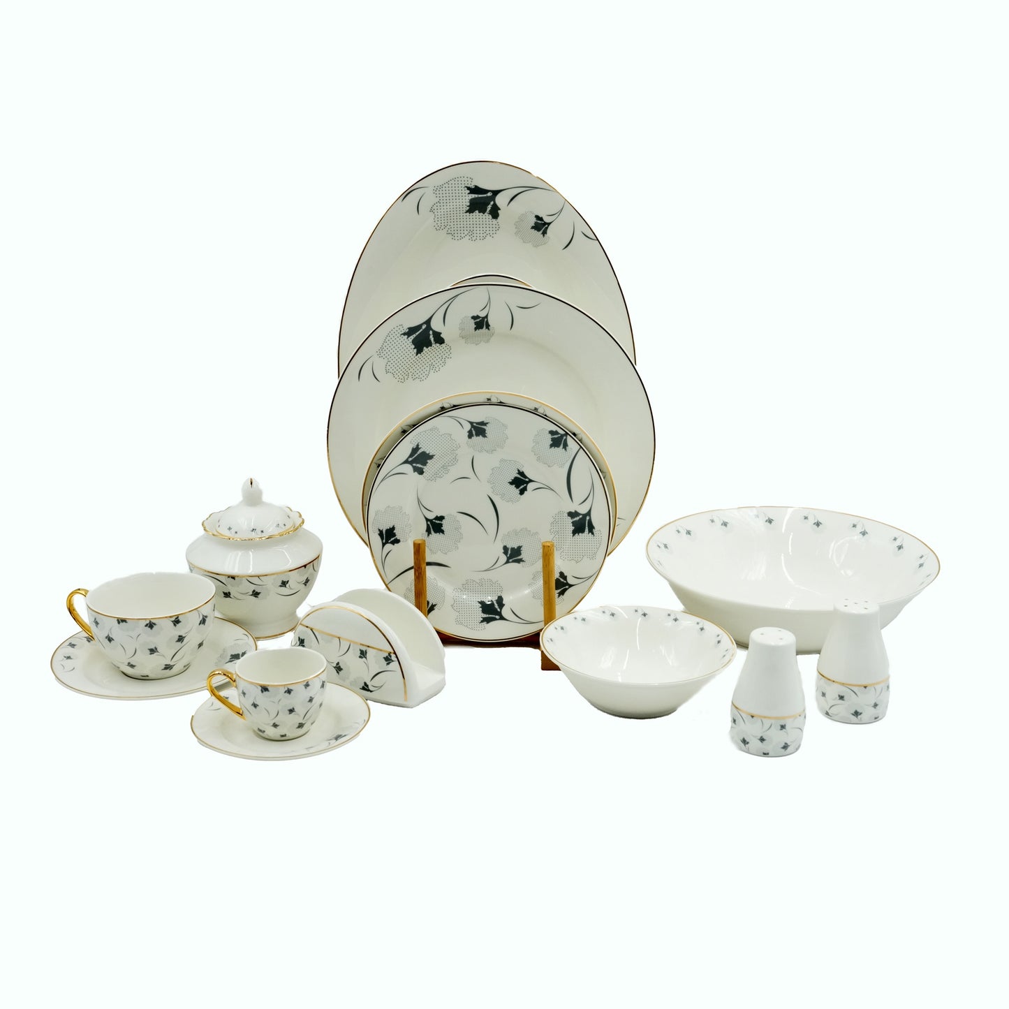 DS-24G084 Dinner Set – 57-Piece Classic Porcelain Tableware Collection