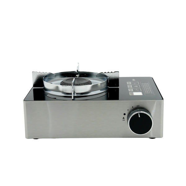 IE-56877 Portable Gas Stove – Single Burner – Stainless Steel Compact Outdoor Cooking Design
