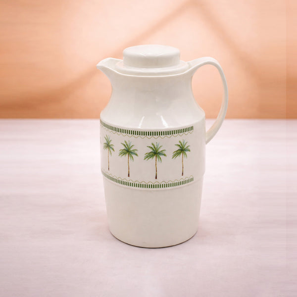 VF1036 Vacuum Flask – 2.0L – White Finish – Palm Tree Design