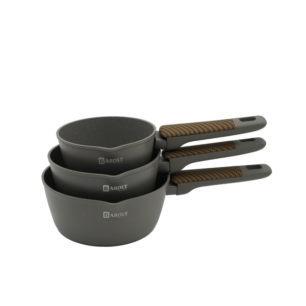 99591-06 – Sauce Pan 3-Piece Set (14/16/18cm) – Nonstick Granite Coating