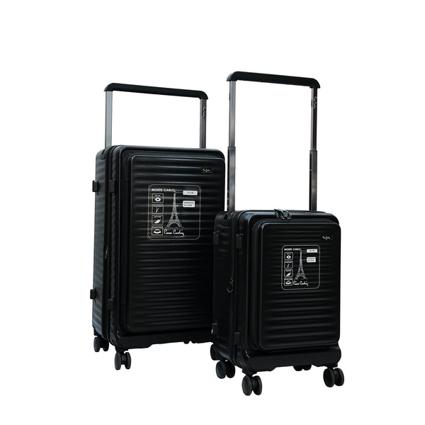 PC86387-2T – Pierre Cardin Trolley Bag 2-Pieces Set with TSA Lock & Spinner Wheels – Black
