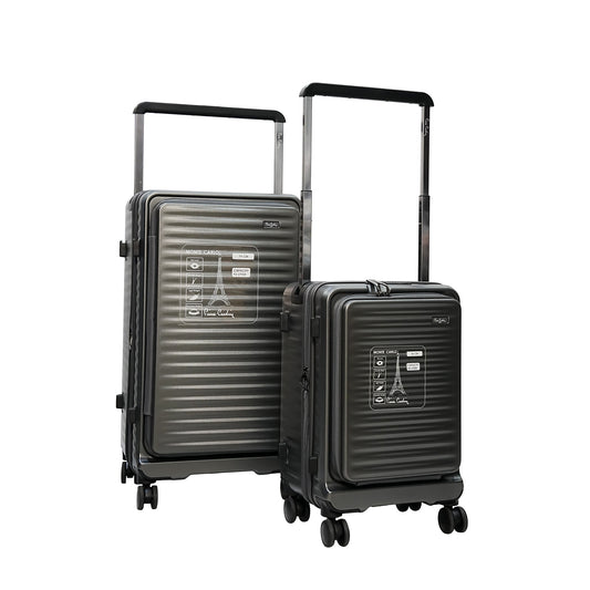 PC86387-2T – Pierre Cardin Trolley Bag 2-Pieces Set with TSA Lock & Spinner Wheels – Grey