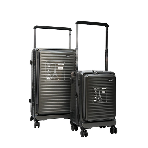 PC86387-2T – Pierre Cardin Trolley Bag 2-Pieces Set with TSA Lock & Spinner Wheels – Grey
