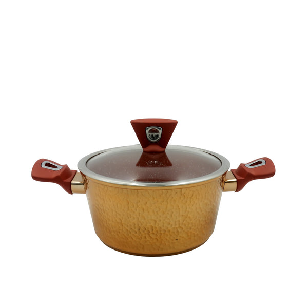 99591-13 Casserole with Glass Lid – 28cm Hammered Finish