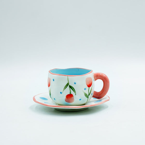 97168-03 كوب وصحن سيراميك