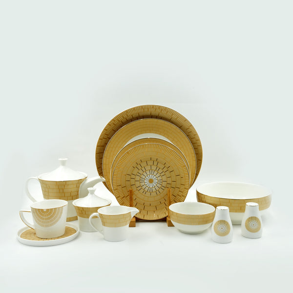 MK-173 Porcelain Dinner Set – 47-Piece Elegant Tableware Collection
