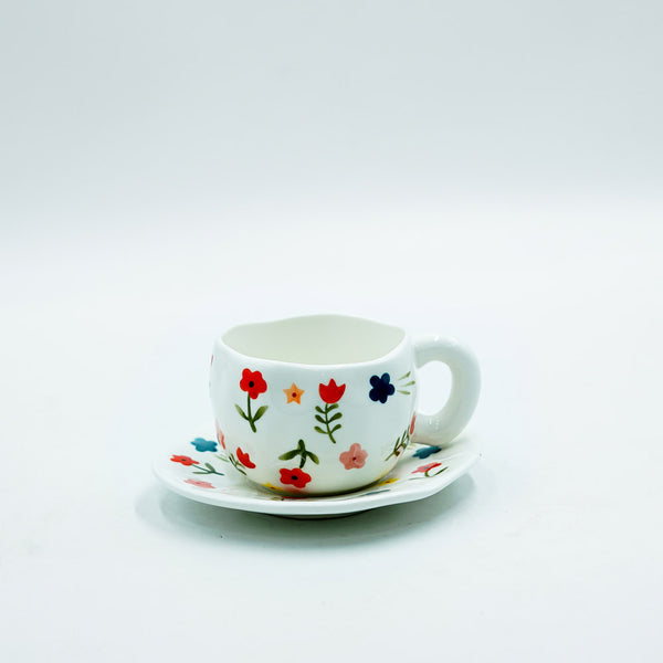 97168-07 كوب وصحن سيراميك
