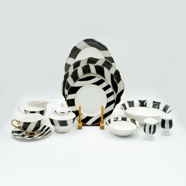 GP-4 Porcelain Dinner Set – 44-Piece Elegant Tableware Collection