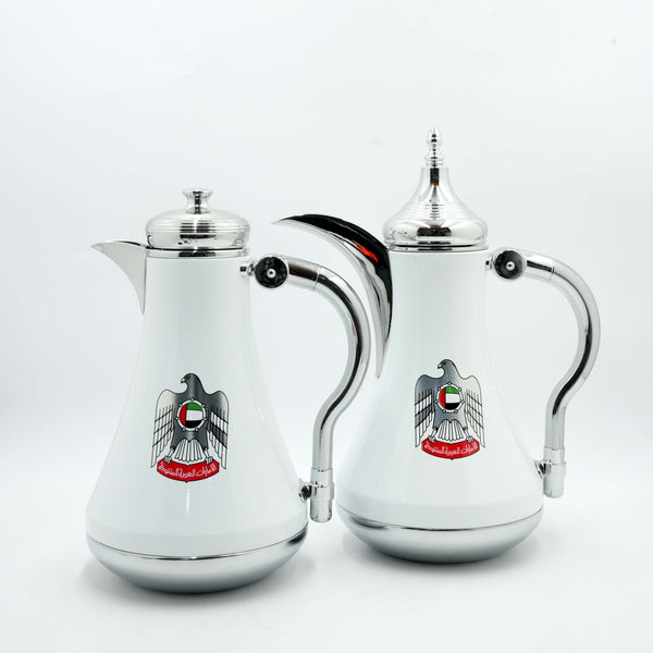 TND-AE-WHS – Vacuum Flask 2-Piece Set (1L + 1L)  – White & Silver