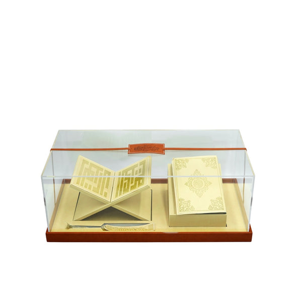 23R305 صندوق قرآن أكريليك مع حامل قرآن (30 عرض × 60 طول × 22 ارتفاع)