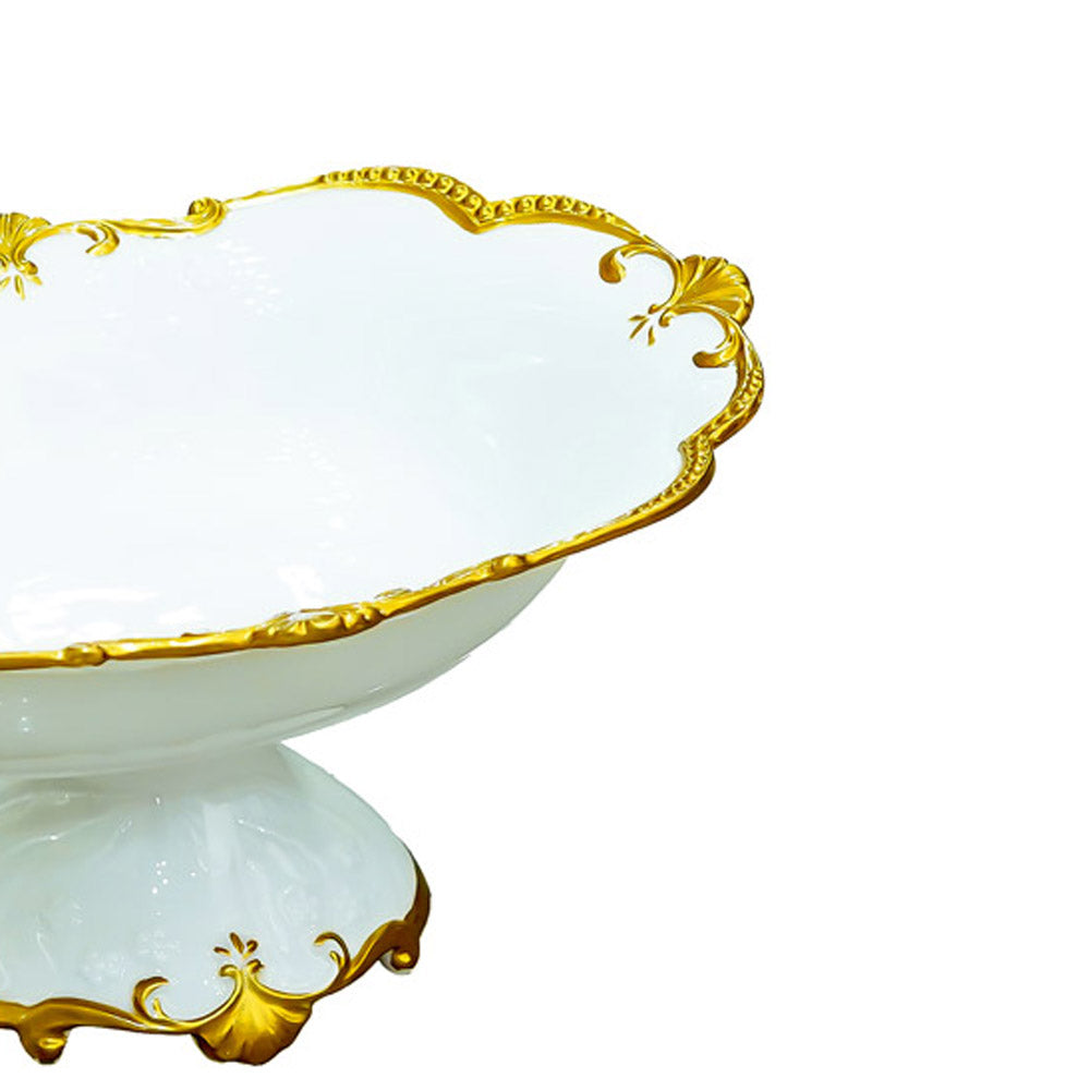 VS-041 Snack Bowl  With Stand Gold Line