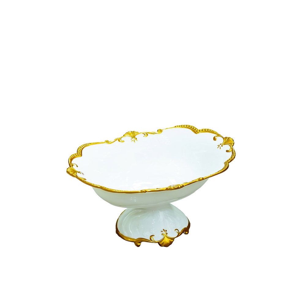 VS-041 Snack Bowl  With Stand Gold Line