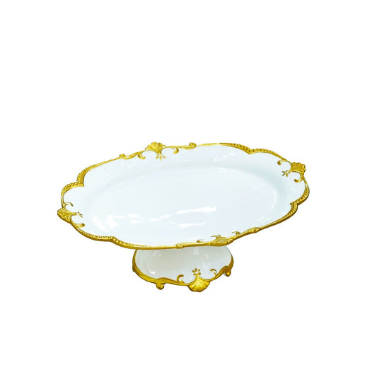 VS-044 Snack Plate With Stand Gold Line