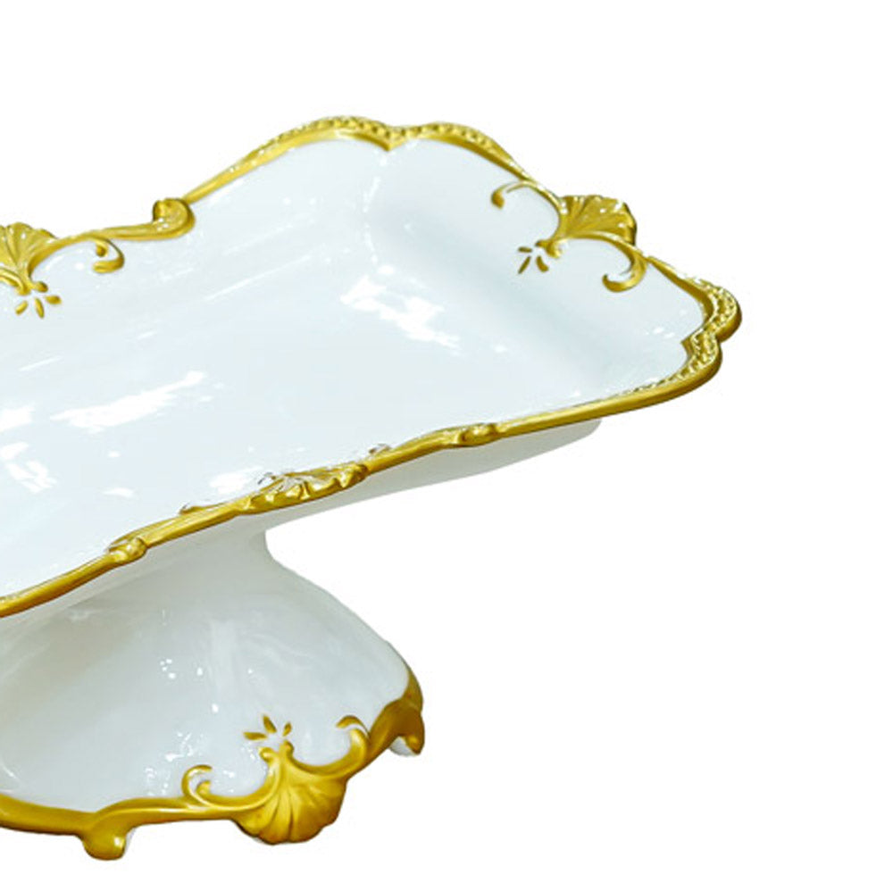 VS-047 Snack Plate With Stand Gold Line