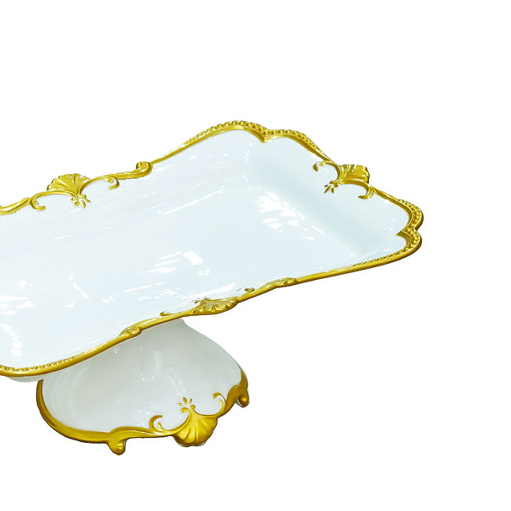 VS-046 Snack Plate With Stand Gold Line