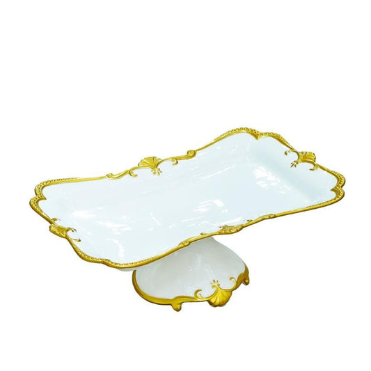 VS-046 Snack Plate With Stand Gold Line