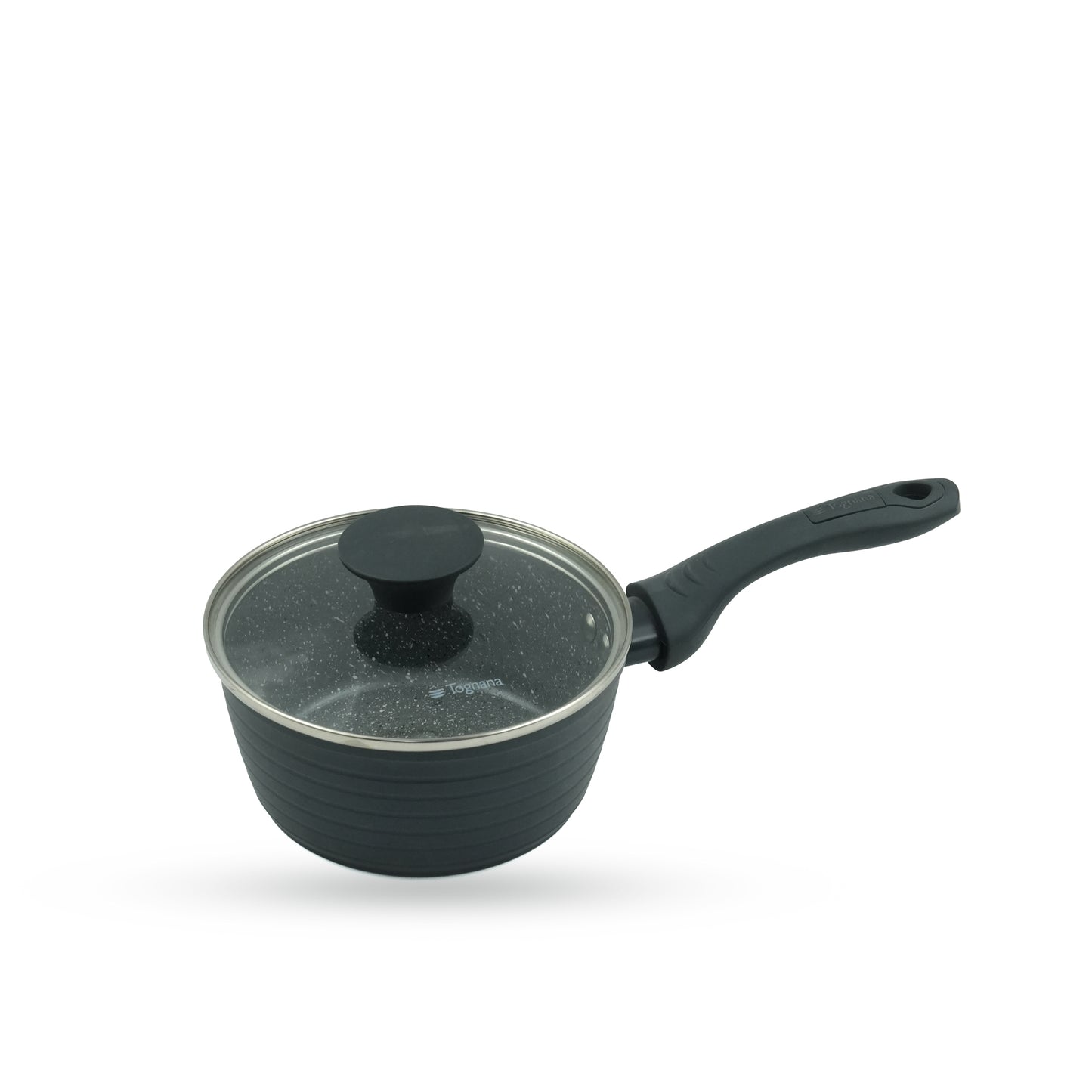 WO79108 Arde Cookware Set 8-Piece – Matte Black Finish – Non-Stick Durable Casserole Pots and Frying Pans with Glass Lids for Everyday Cooking