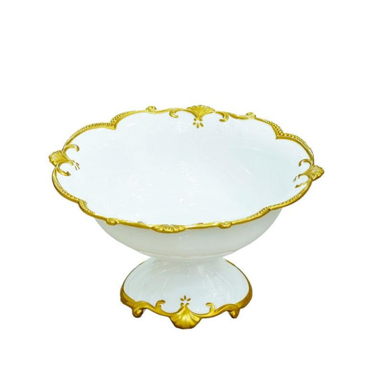 VS-035 Snack Bowl With Stand Gold Line