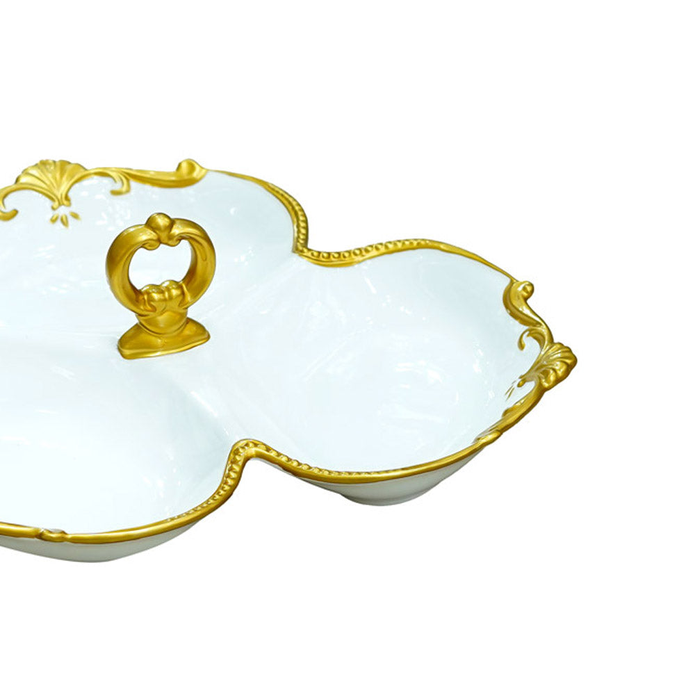 VS-033 Snack  Bowl  With Stand Gold Line