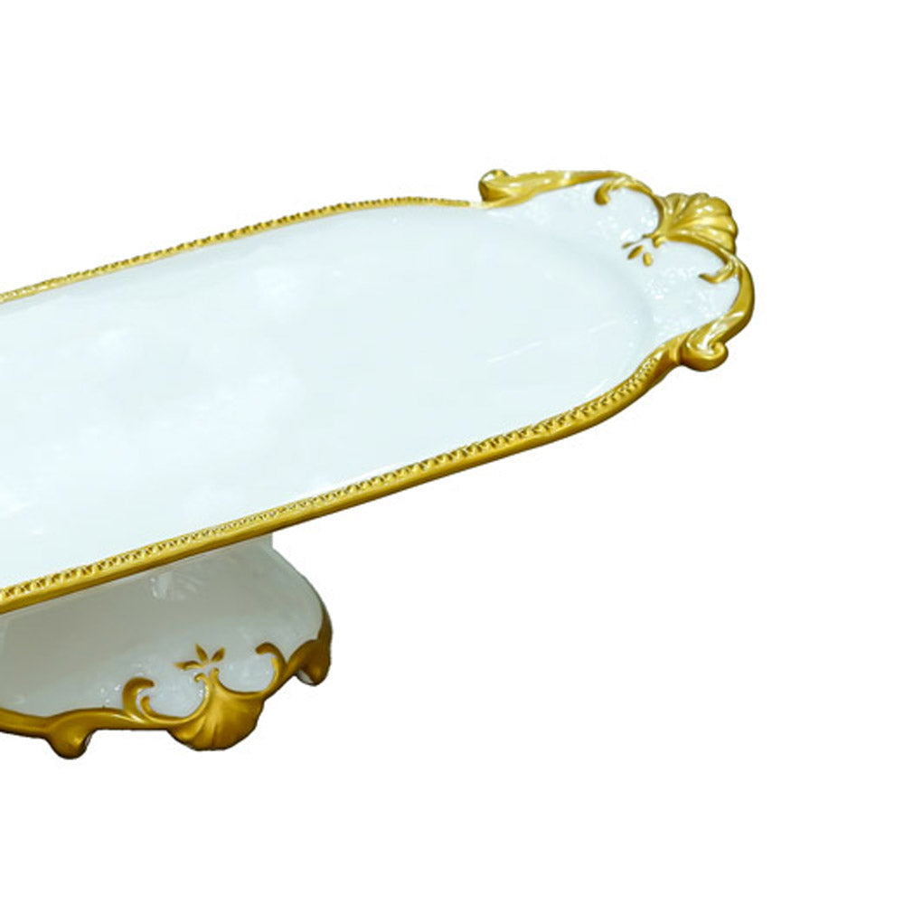 VS-050 Snack Plate With Stand Gold Line