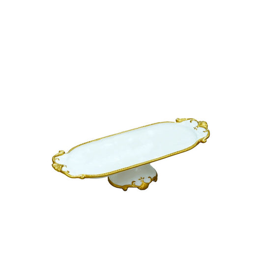 VS-050 Snack Plate With Stand Gold Line